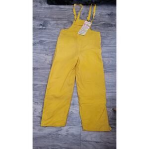 Vintage Weatha Guard Insulated Bib Overalls Waterproof Yellow Workwear NOS...